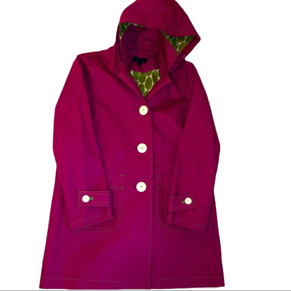 Boden Jackets & Blazers - Boden Rainy Day Mac US14 Magenta with green dot lining